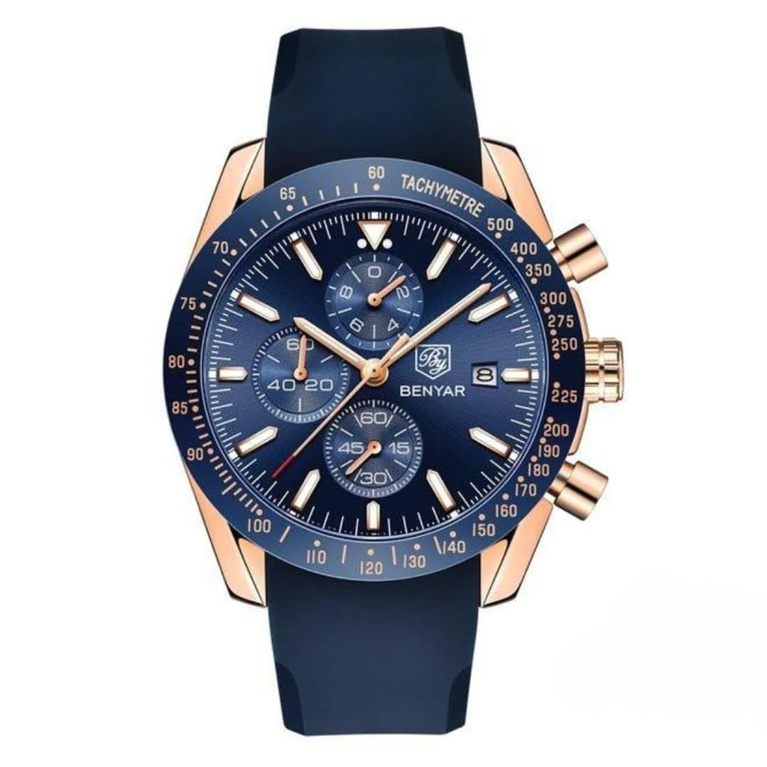 BowLift | Men’s Waterproof Quartz Watch with Leather Strap