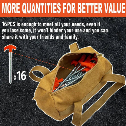 BowLift | 8" Screw Tent Pegs - Screwable Ground Anchors