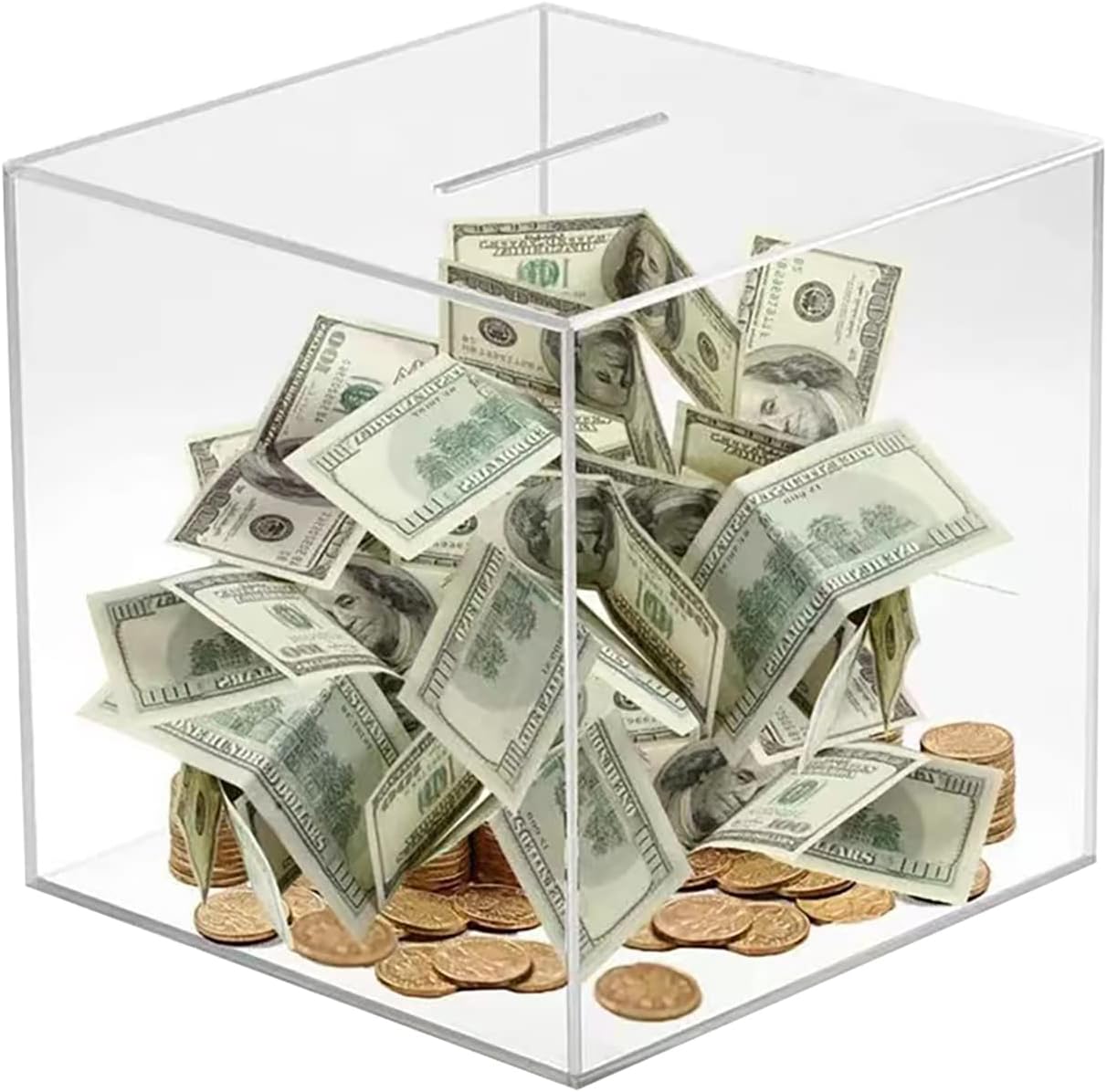 Unopenable Transparent Acrylic Piggy Bank | Skanto