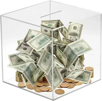 Unopenable Transparent Acrylic Piggy Bank | Skanto