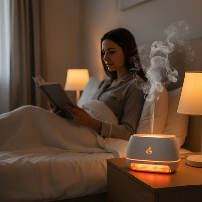 Soothes dry air and aids sleep – Himalayan salt crystal, quiet mist, and calming home environment wellness bowl