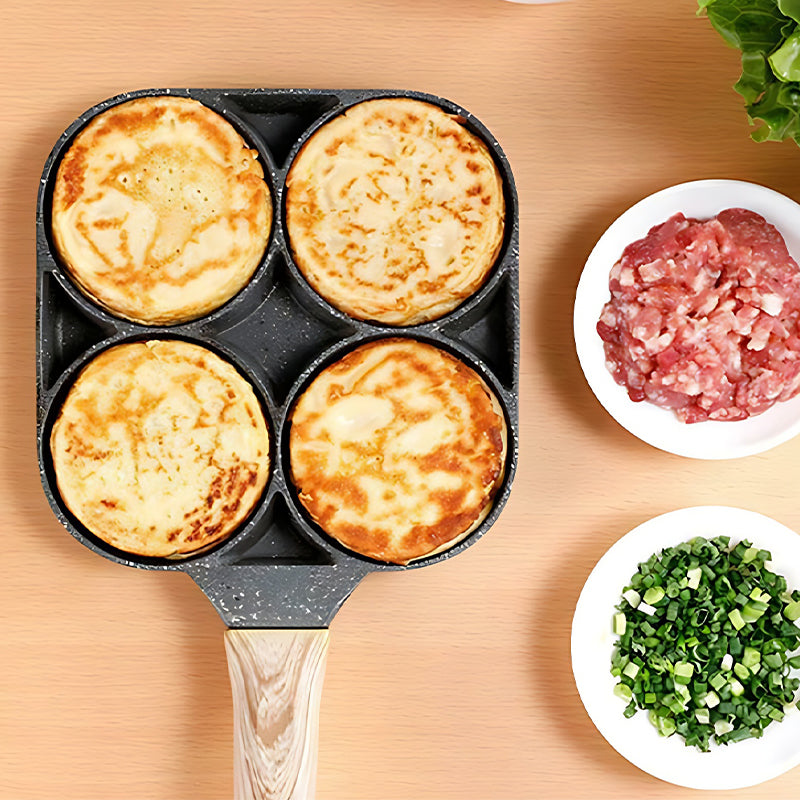 Skanto | Four-Hole Egg Pan, Breakfast Omelette Household Frying Pan Non-Stick Pan
