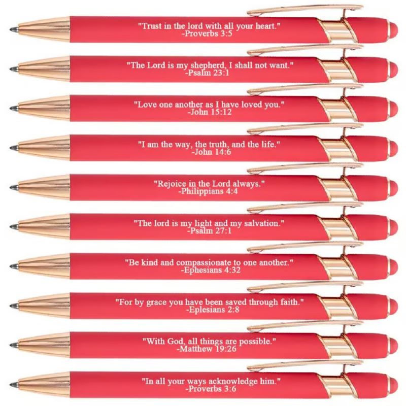 Premium Comfort Ballpoint Pens with Bible Verses – 10 Pieces