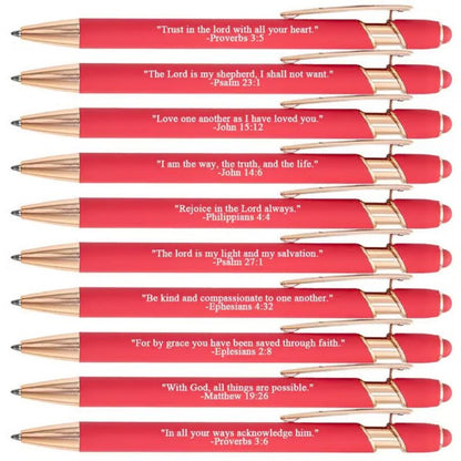 Premium Comfort Ballpoint Pens with Bible Verses – 10 Pieces