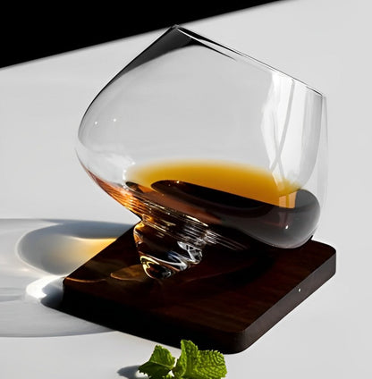 Belly Whiskey and Beer Glass - Rotating Tumbler for Cocktails, Wine and other Drinks Bowlift