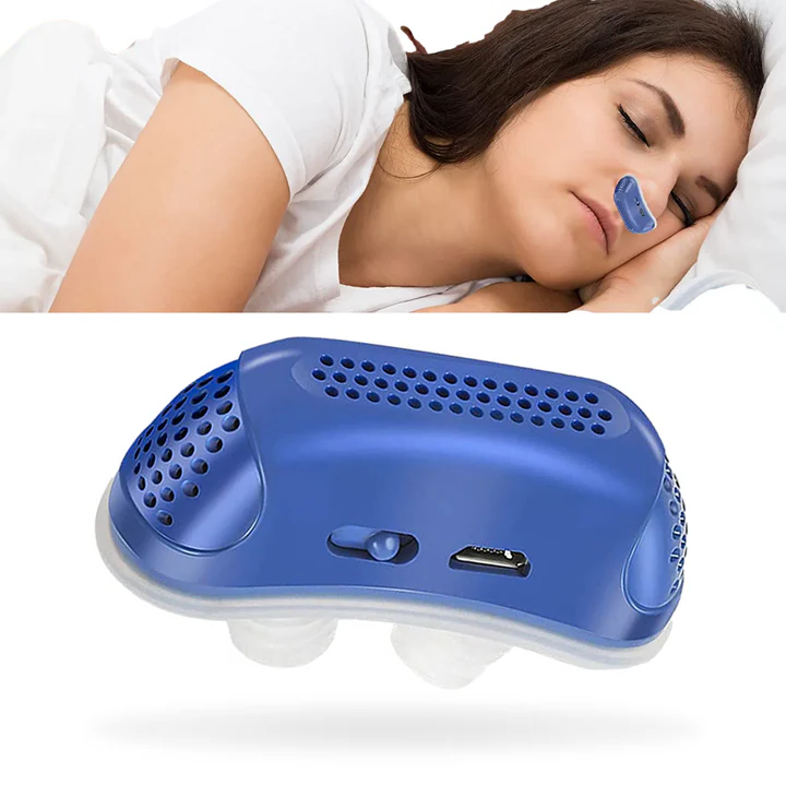 Micro-CPAP sleep apnea device for travel and anti-snoring