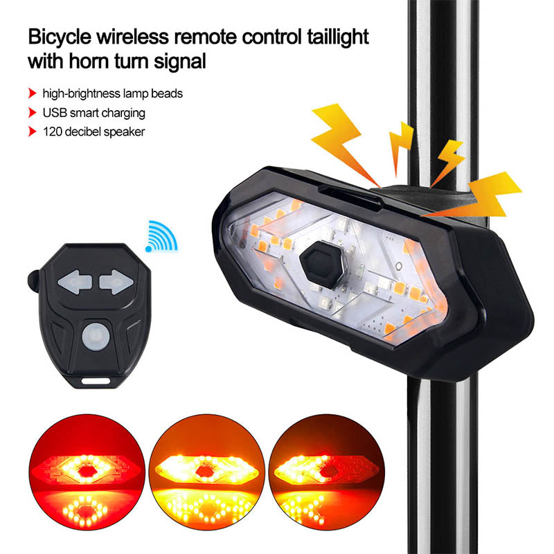 Waterproof Night Riding LED Mountain Bike Remote Control Steering Taillight