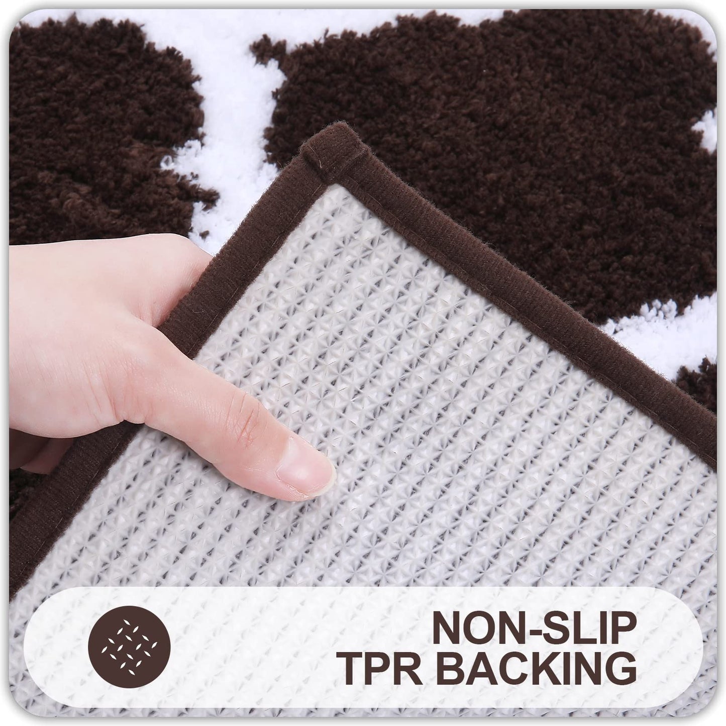 BowLift | Ultra Soft Shaggy Bath Mat Set – 2 Piece Non-Slip Absorbent Rugs
