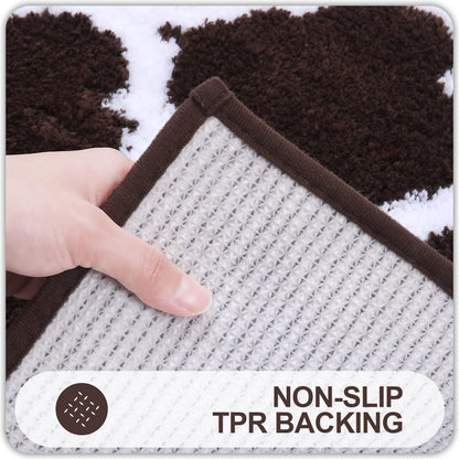 BowLift | Ultra Soft Shaggy Bath Mat Set – 2 Piece Non-Slip Absorbent Rugs