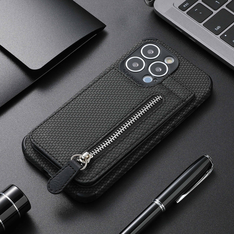 Magnetic zipper wallet case with credit card holder | Bowlift
