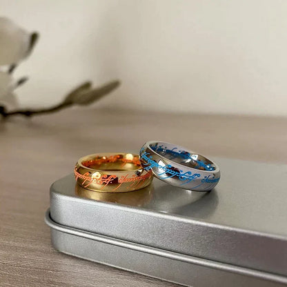 Sandsberg | Glow Ring | Luminous Elvish Script | Multiple Colors