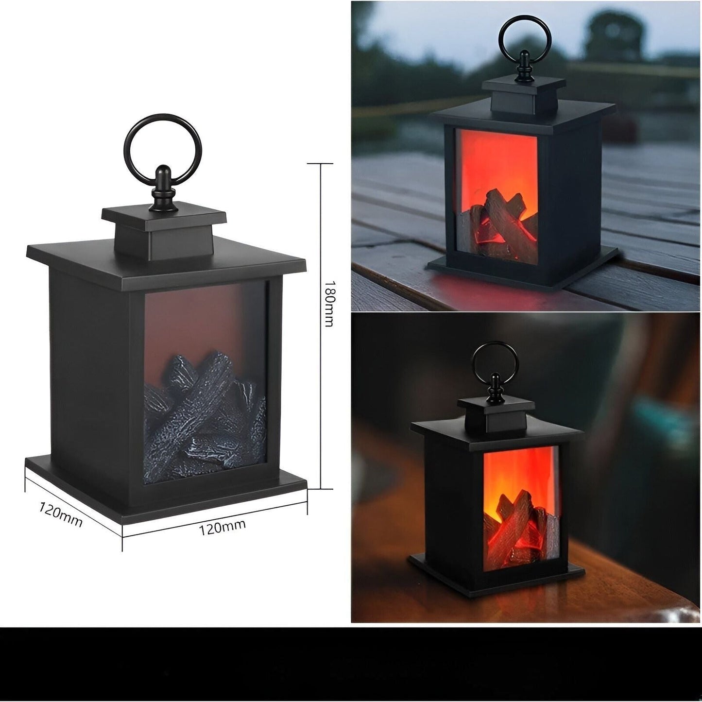 Skanto | RadiantFlame LED Lantern – Realistic Flame Table Lamp for Cozy Atmosphere Lighting