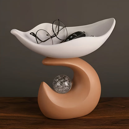 Organizer tray made of resin – Modern wave design | Stylish storage for keys, glasses & jewelry | Bowlift