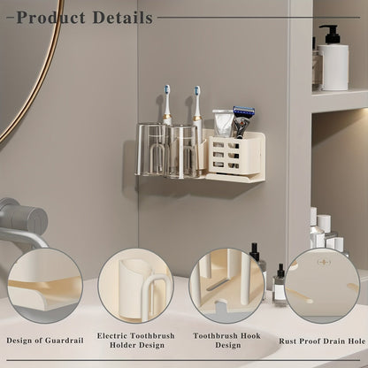 Kalsten | BristleHub Wall-Mounted Electric Toothbrush Holder – Aluminium Bathroom Organiser with Drainage Holes