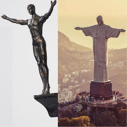 BowLift | Wall Climbing Man Sculpture | Modern Resin Wall Art Decor | Creative Hanging Statue