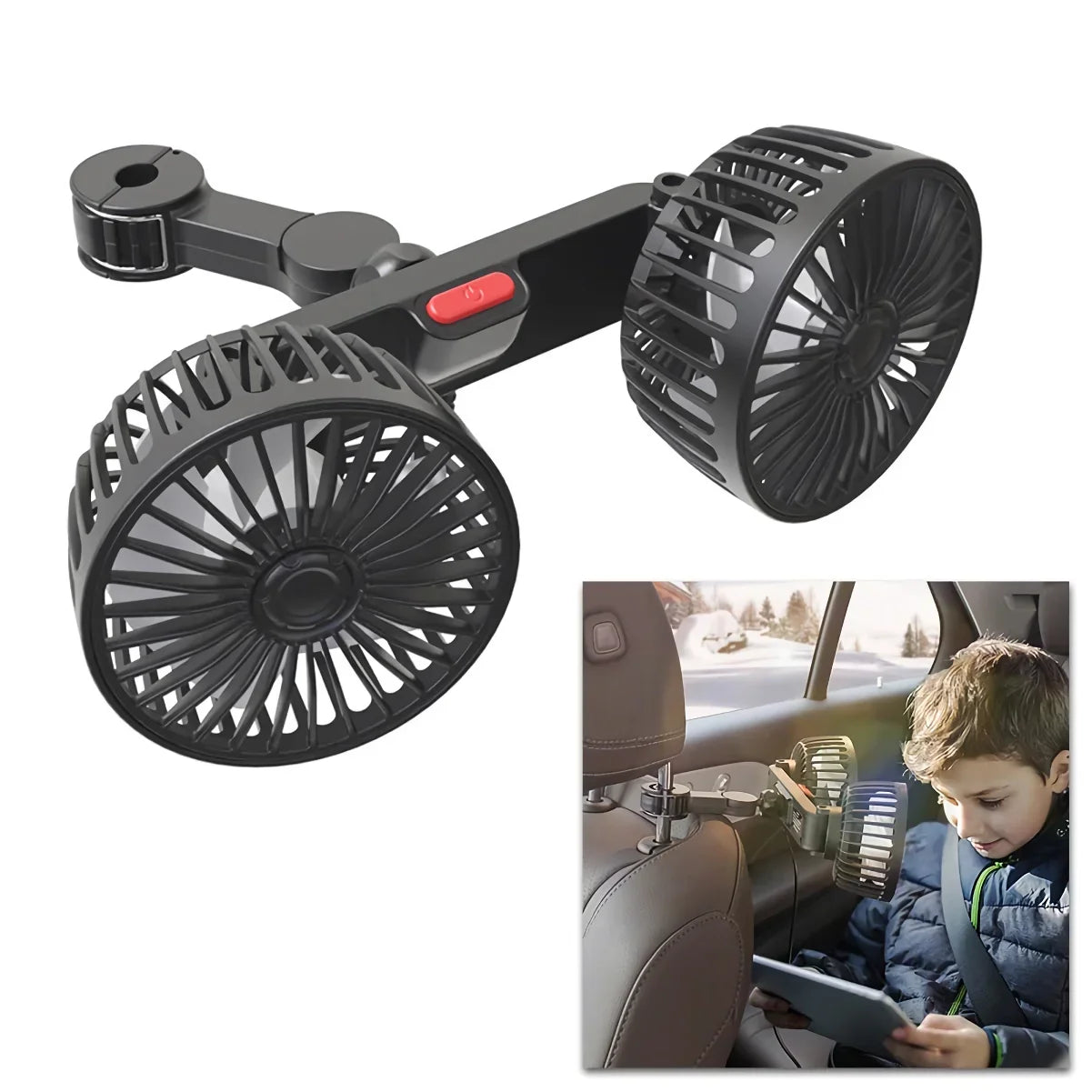 Dual Head Car Seat Cooling Fan | Bowlift