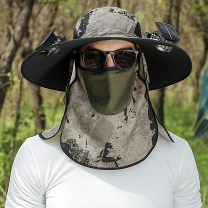Quick-drying Solar Fan Outdoor Big Brim Sun Hat | Bowlift