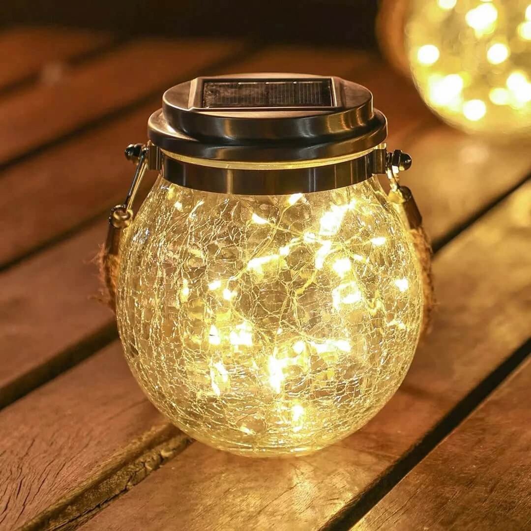 Sustainable solar glass lamp for stylish outdoor lighting