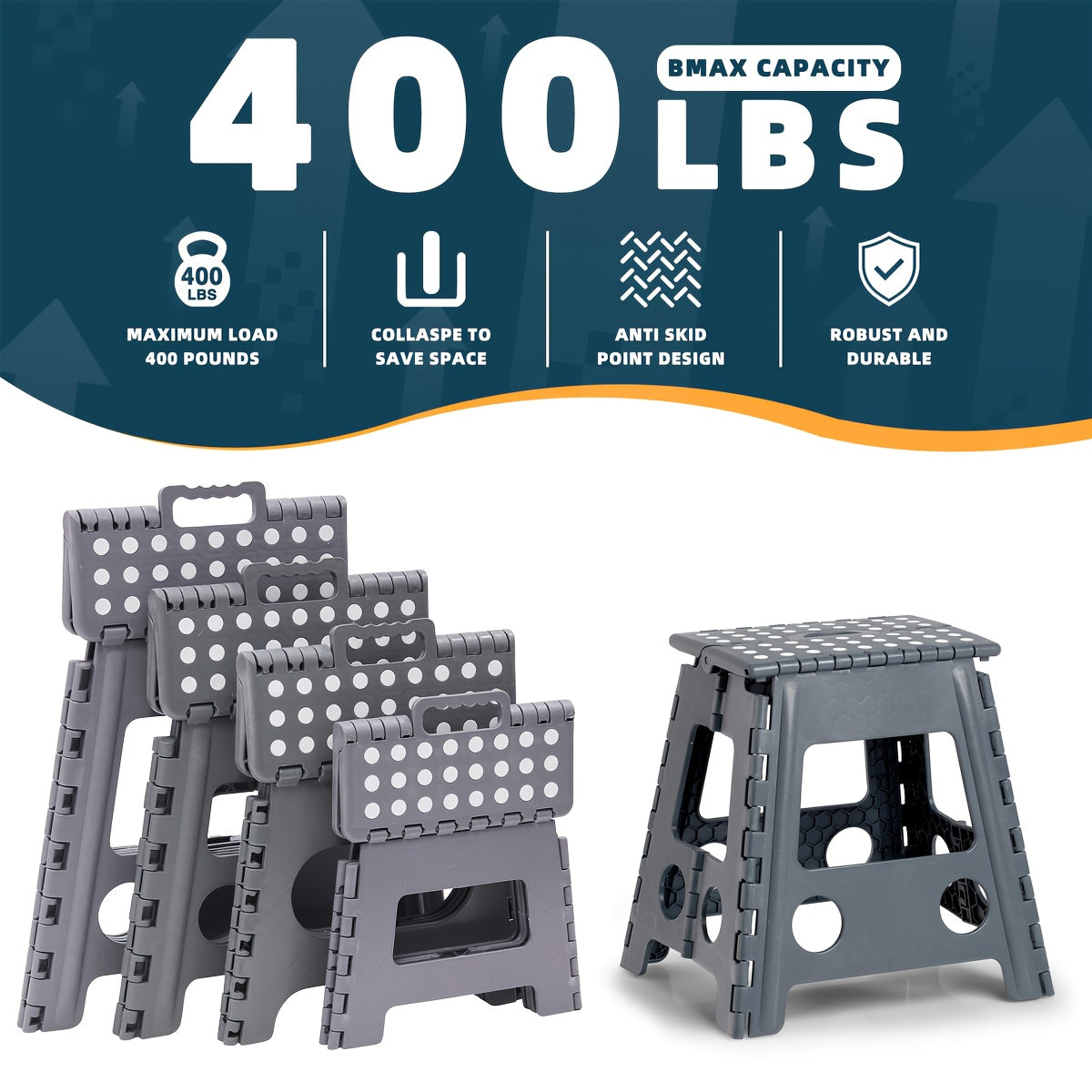 Foldable step stool up to 180 kg | Karnz