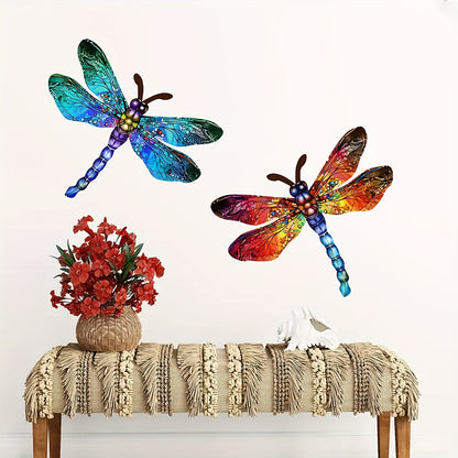 Skanto | 1/2 Pcs Lively Dragonfly Wall Art Made of Metal – Artistic Outdoor Decoration for Gardens, Homes, and Events – Durable, Versatile, and Eye-Catching – A Perfect Gift Idea for Any Occasion