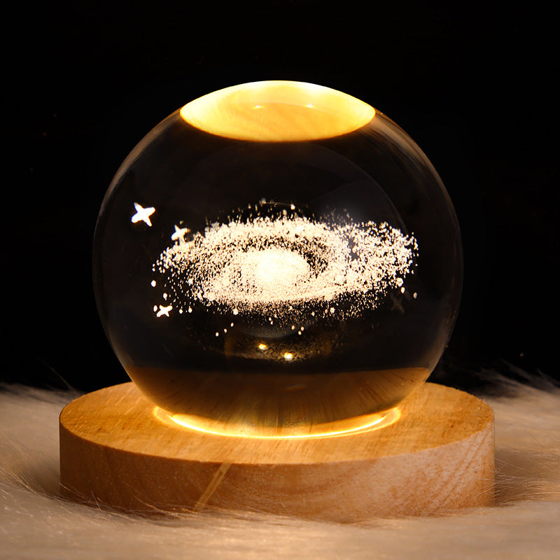 Skanto | LED Galaxy Night Light Crystal Ball Table Lamp 3D Planet Moon Lamp Bedroom Home Decor for Kids Party Birthday Gifts