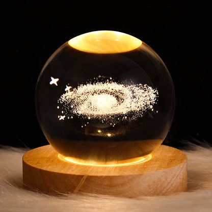 Skanto | LED Galaxy Night Light Crystal Ball Table Lamp 3D Planet Moon Lamp Bedroom Home Decor for Kids Party Birthday Gifts
