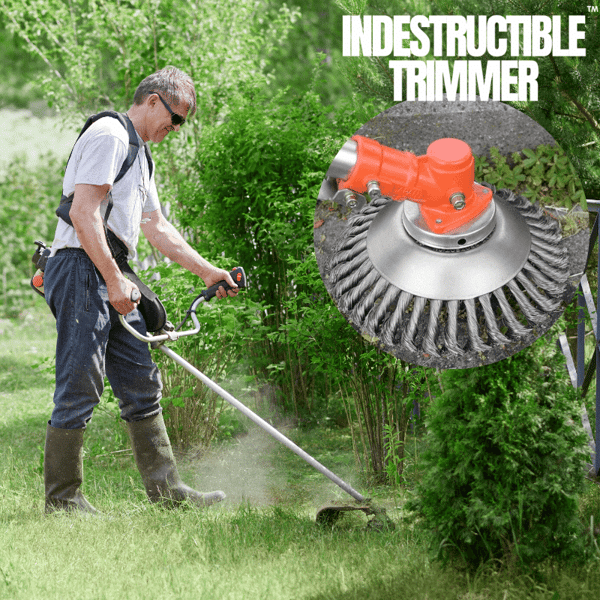 SteelTwist Weed Brush – 360° Braided Steel Trimmer Blade (15 cm) | Karnz