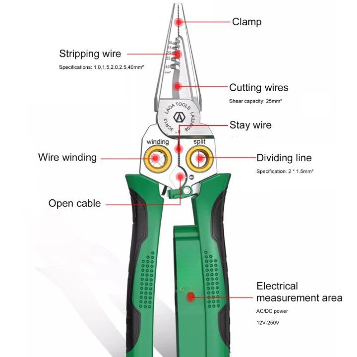 Skanto | 8in1 Electrician Multi-Tool Wire Stripper Pliers