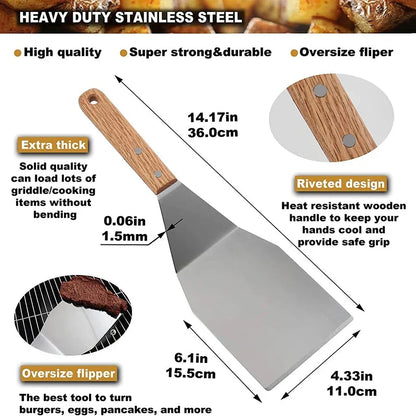 8Pcs Griddle Accessory Set Stainless Steel Scraper for BBQ Grill | Bowlift