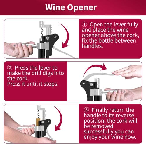 Skanto | 9-Piece Set: Corkscrew Set with Corkscrew, Foil Cutter, Thermometer, Stopper and More