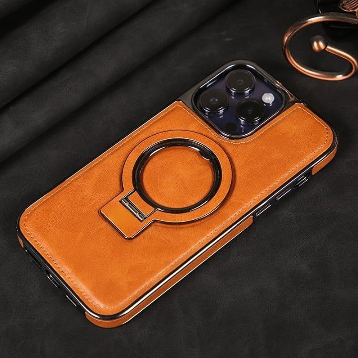 Skanto | Luxurious Leather Invisible Stand iPhone Case