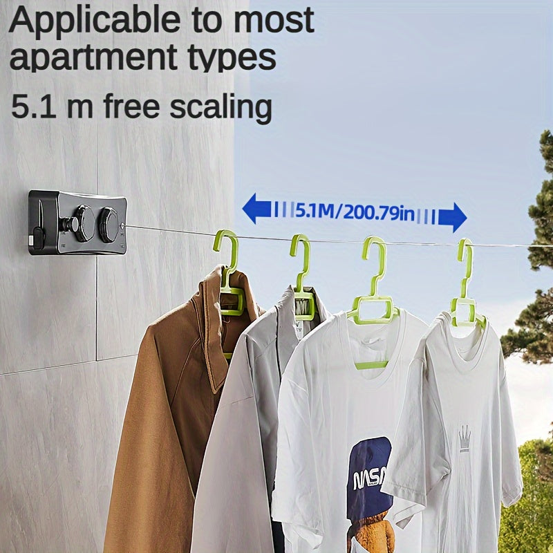 Retractable clothesline stainless steel 5.1 m double line | Bowlift