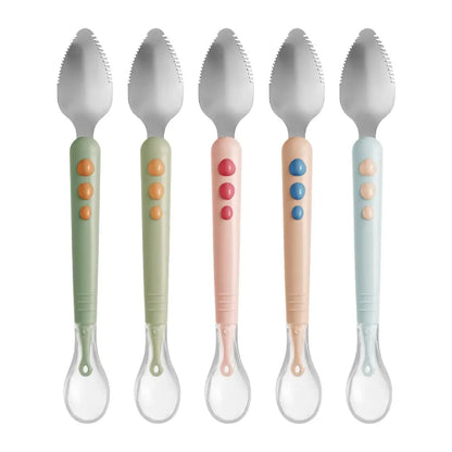Kalsten | Baby spoon with scraper — double-sided fruit preparation tool