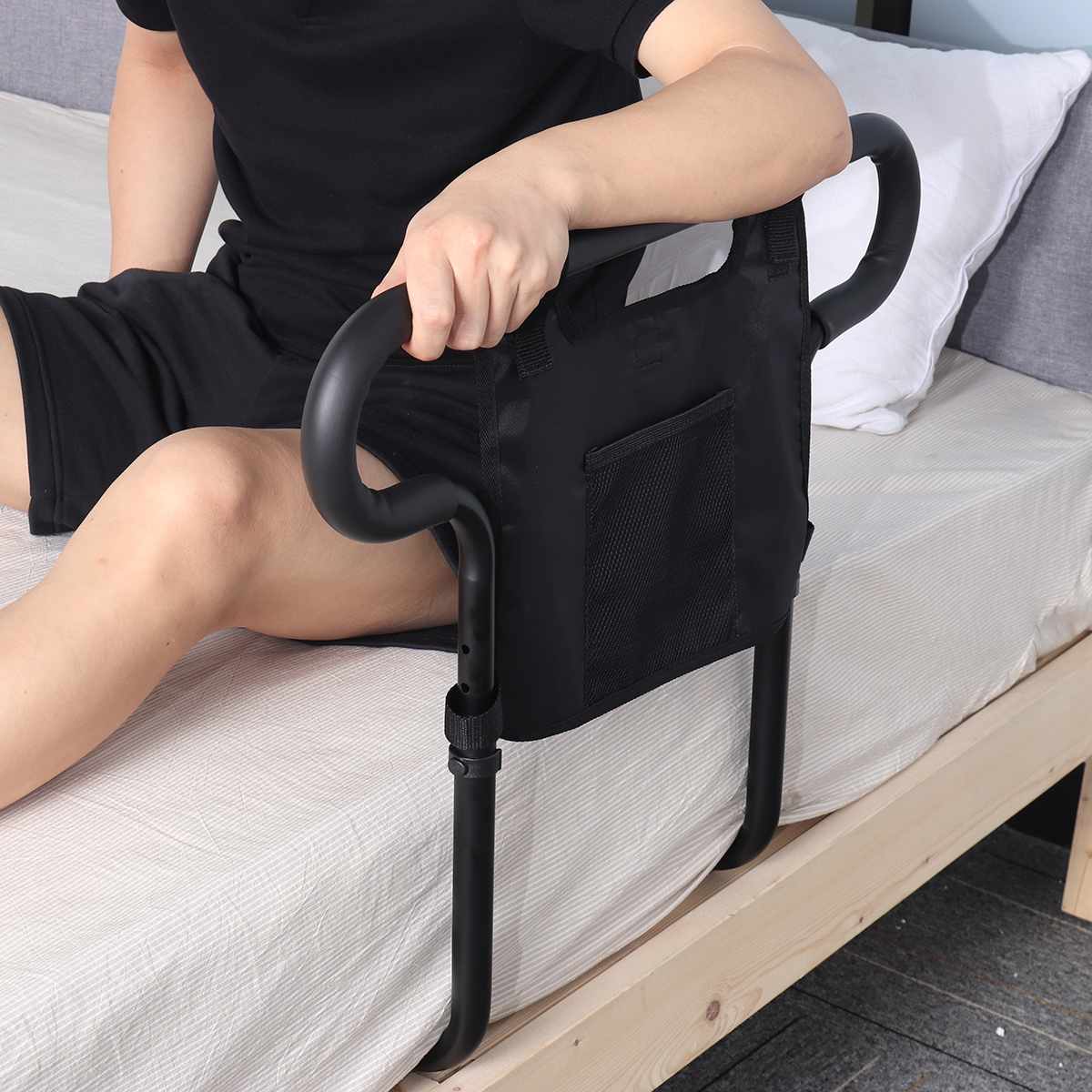 BowLift | Universal Senior Bed Rail – Reliable Elderly Assist with Storage Pouch