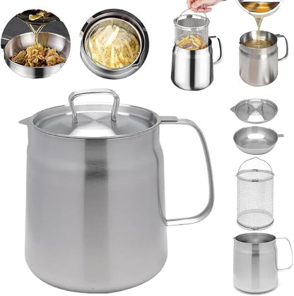 2-in-1 Stainless Steel Multifunctional Oil Strainer Pot | Bowlift