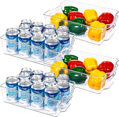 Skanto | Clear Fridge Storage Boxes (4 Pieces) - Coolorganize