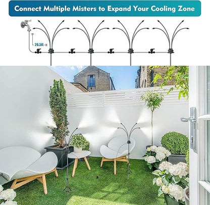 BowLift | Standing misting system - adjustable height outdoor patio mister for cooling decks, porches, and backyards