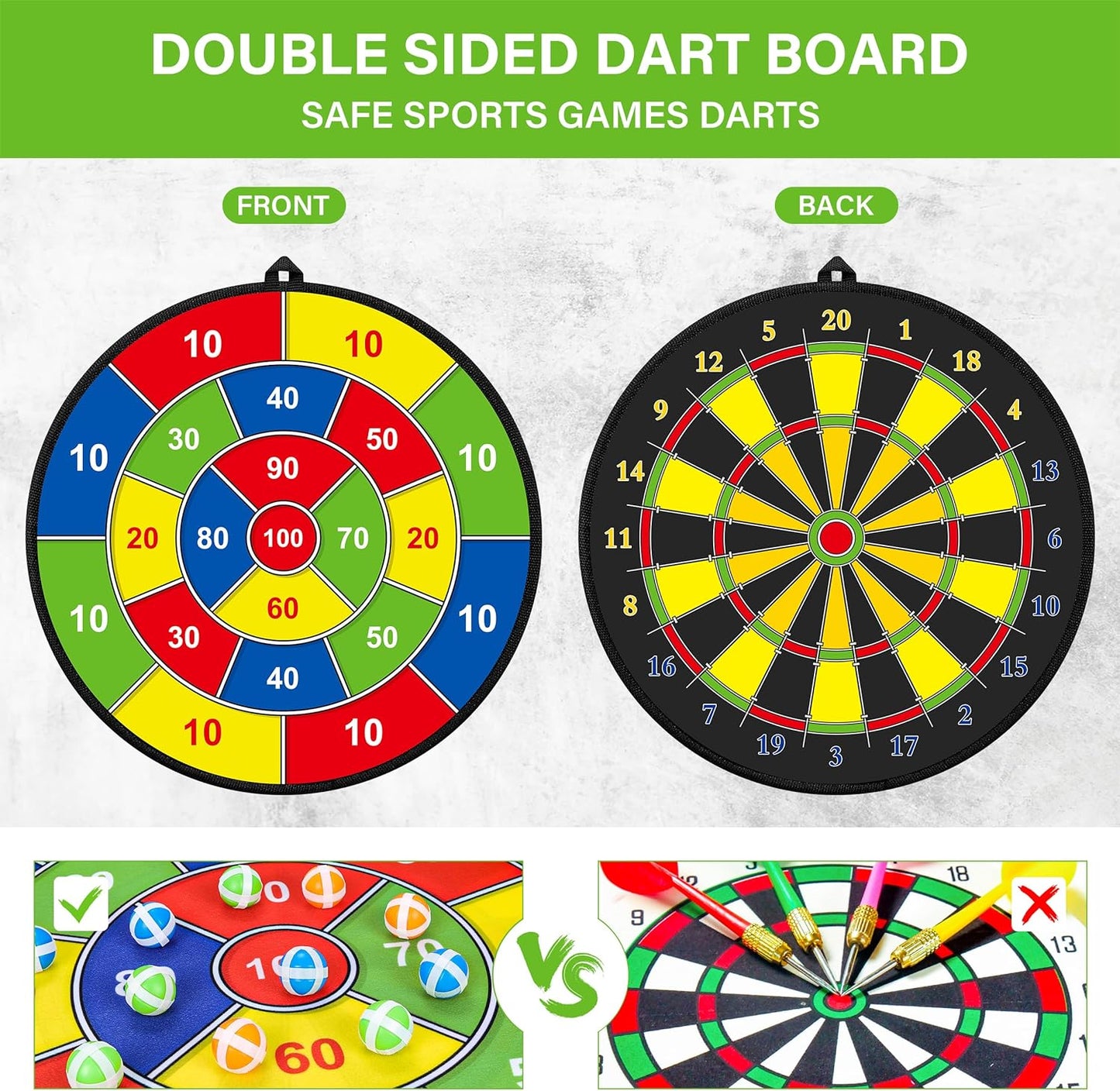 BowLift | Large double-sided dartboard for kids – Play, learn and relax