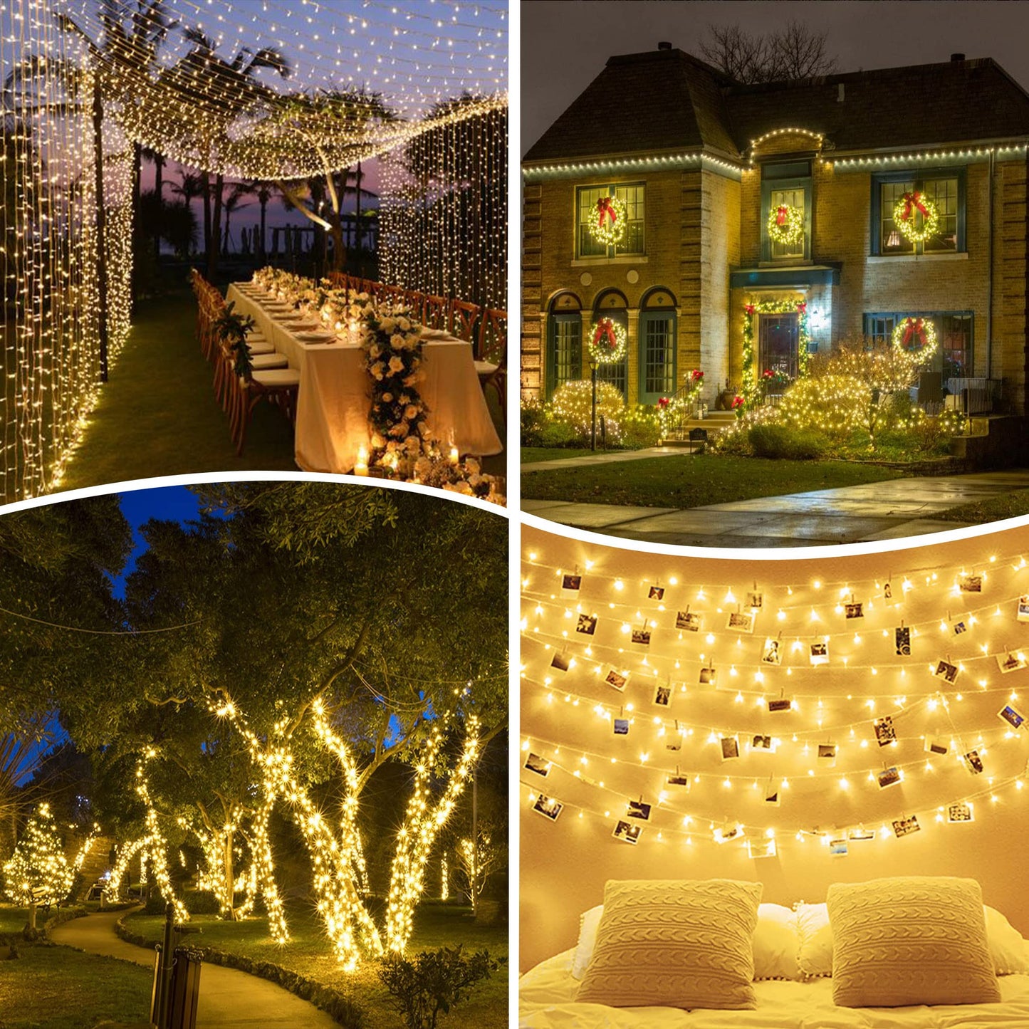 Skanto | Skanto Kemooie 500 LED Christmas Lights, 50M Waterproof String Lights for Outdoor Decor, Warm White