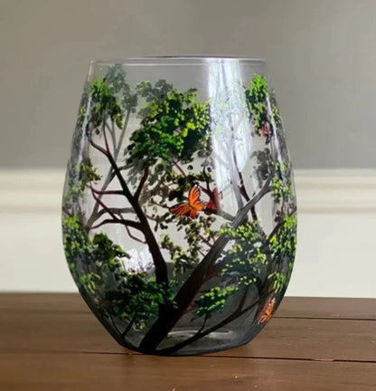 Skanto | Hand-Painted Wine Glasses – Four Seasons Art & Elegance