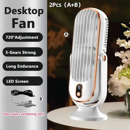 BowLift | Portable Mini Air Conditioner with USB Charging – 5 Speeds & 720° Rotation