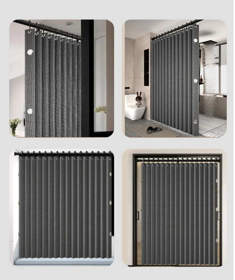 MagnaFold Foldable Shower Curtain with Magnets Bowlift