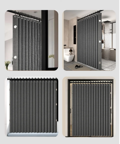 MagnaFold Foldable Shower Curtain with Magnets Bowlift
