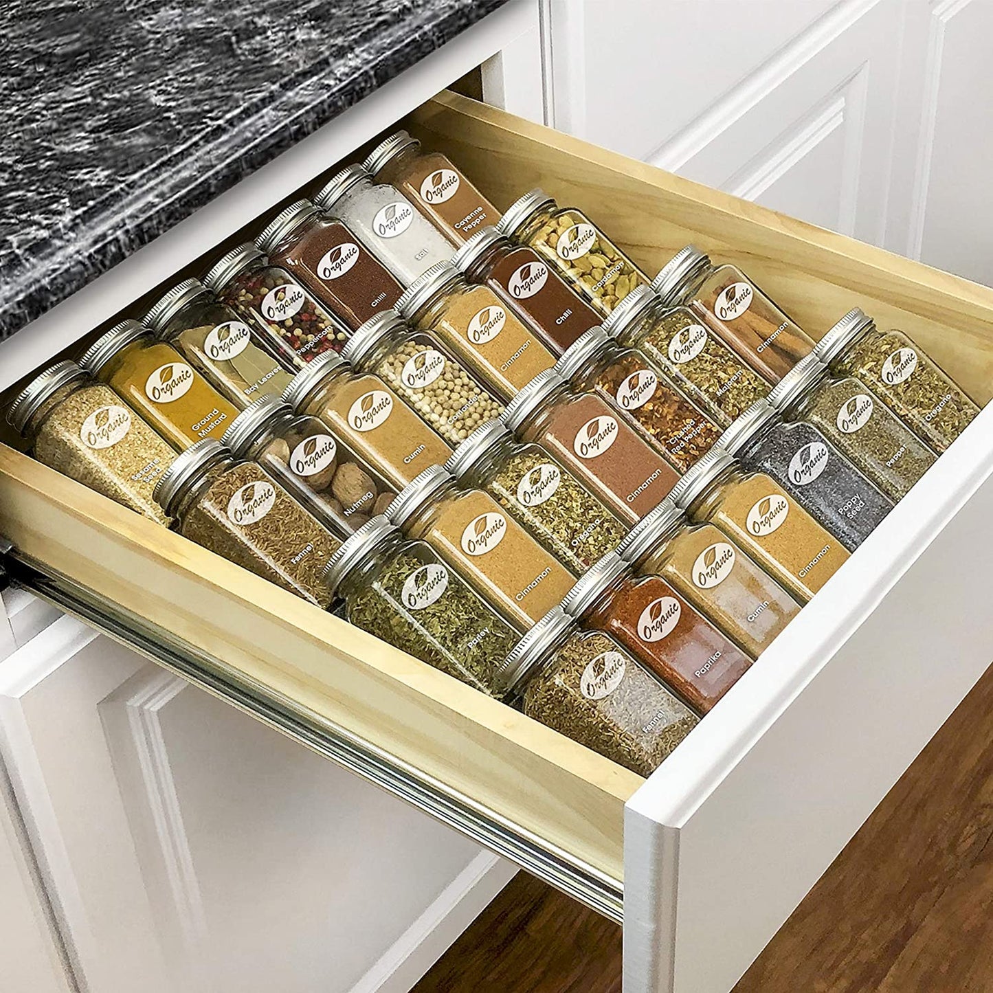 Skanto | 4-Tier Heavy-Duty Steel Drawer Organizer for Kitchen Cabinets
