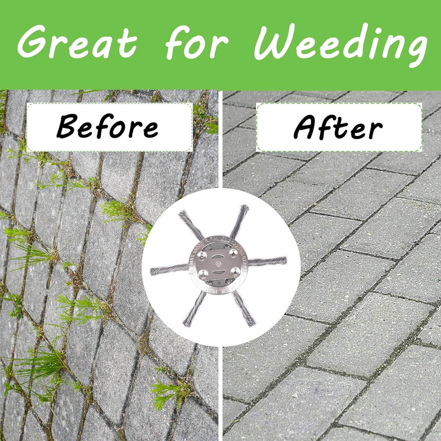 Skanto | 6" Twisted Wire Weed Brush – Steel Trimmer Head for 5 mm Shaft Electric Lawn Mowers