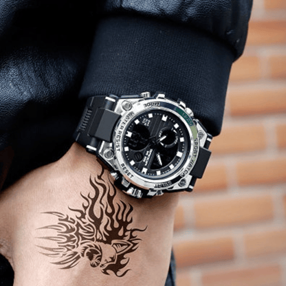 Karnz | Sporty Dual-Display Mode Multifunctional Waterproof Luminous Men's Wristwatch