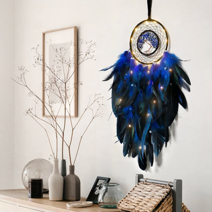 Brehn | Crystal Tree of Life Feather Glow Dreamcatcher