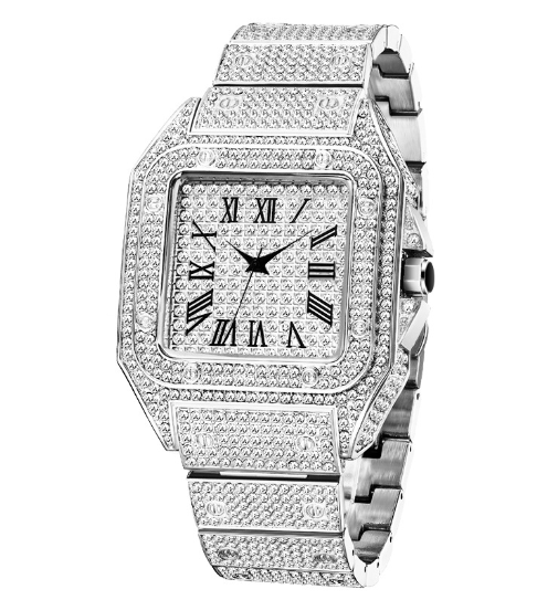 Skanto | MISSFOX Ice Out Square Watch for Men