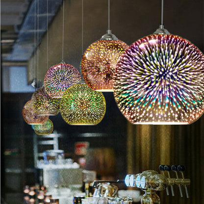 Brehn | Modern creative 3D colorful Fireworks Glass 1-Light Dome Pendant Light