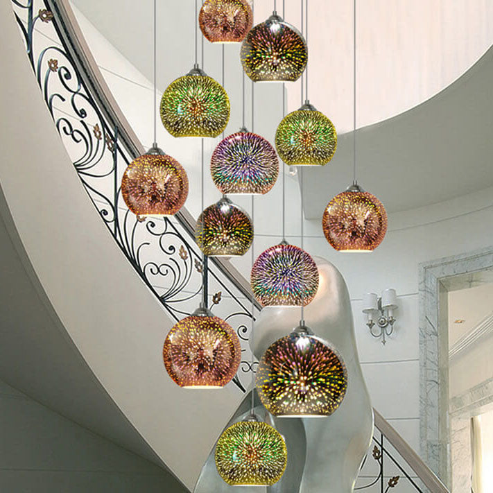 Skanto | 3D Fireworks Pendant Lamp – Modern Artistic Multicolor Light